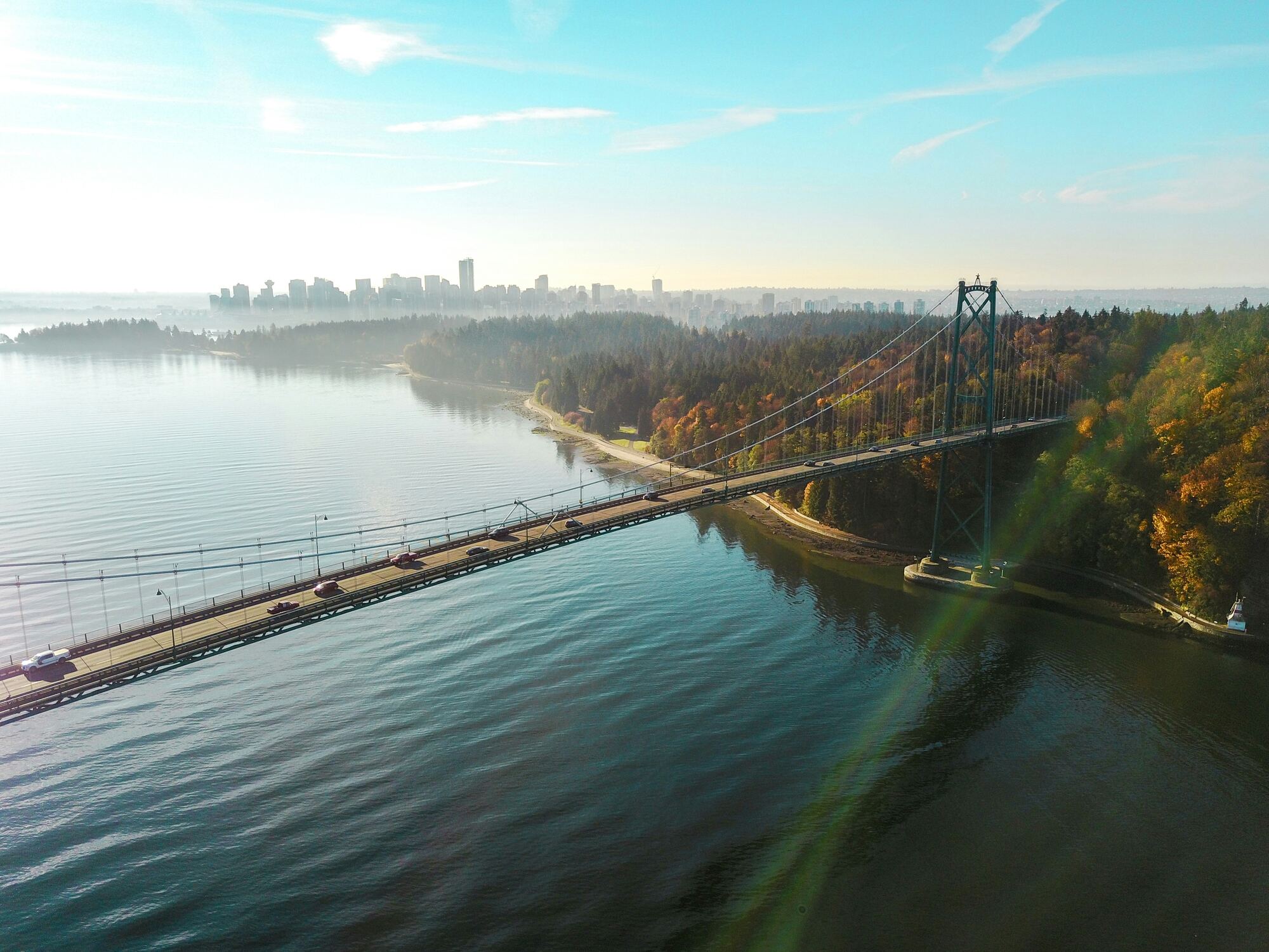 Vancouver skyline from Lions Gate Bridge